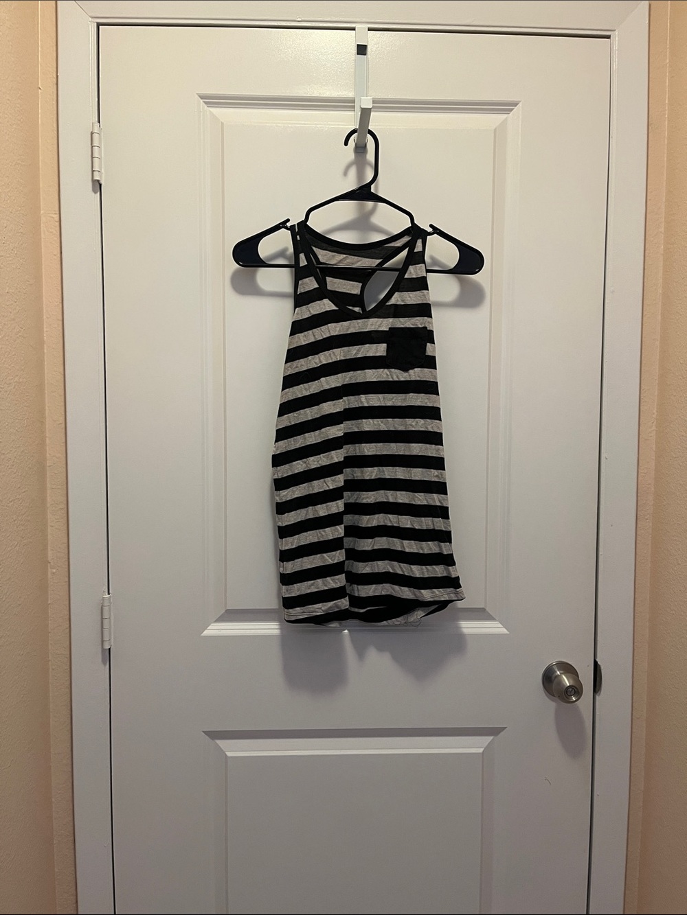 Striped Black & Gray Racerback Tank Top